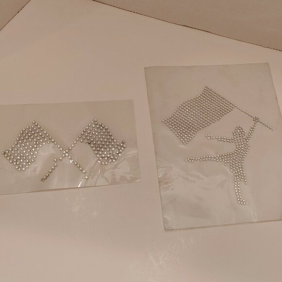 Color Guard Set of 2 Rhinestone Iron on Transfer Hot Fix Bling Sports School - Picture 5 of 5